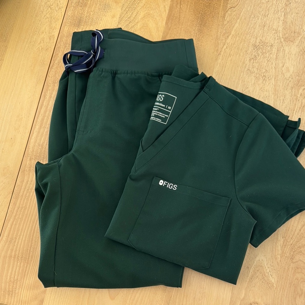 FIGS BRITISH RACING GREEN SCRUB SET